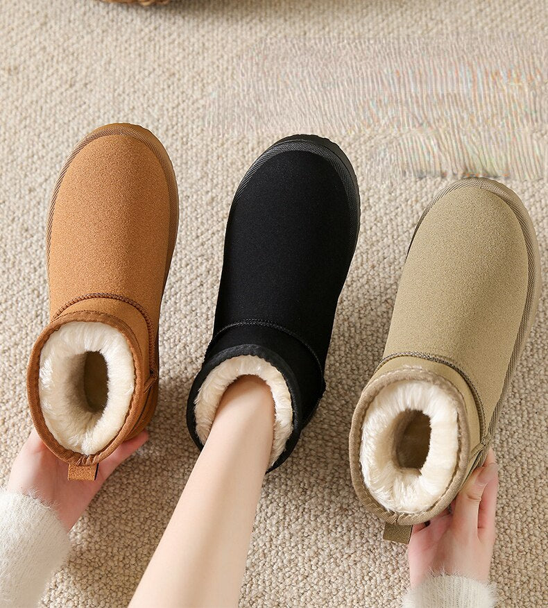 Stylish Winter Ankle Boots with Fur for Women