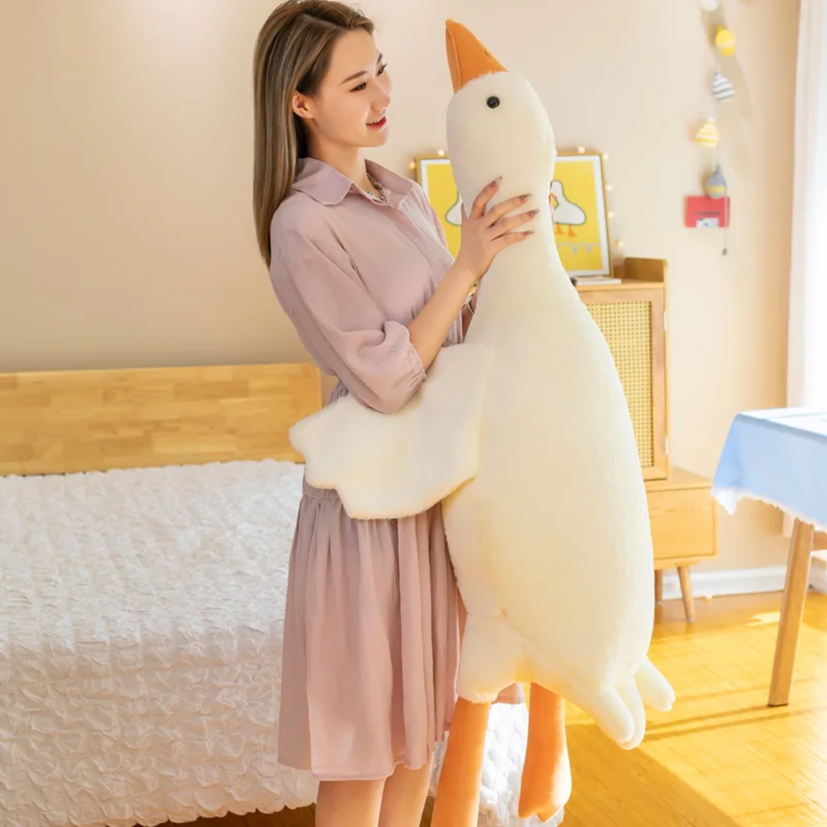 Cuddly Goose Cushion - Super Soft Plush Toy