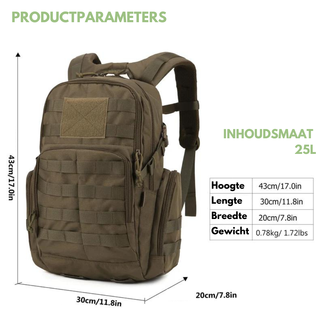 Tactical 25L Backpack - Water-Resistant | Adventure System