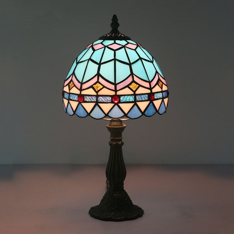 Tiffany Glass Table Lamp - Classic Lead Lines