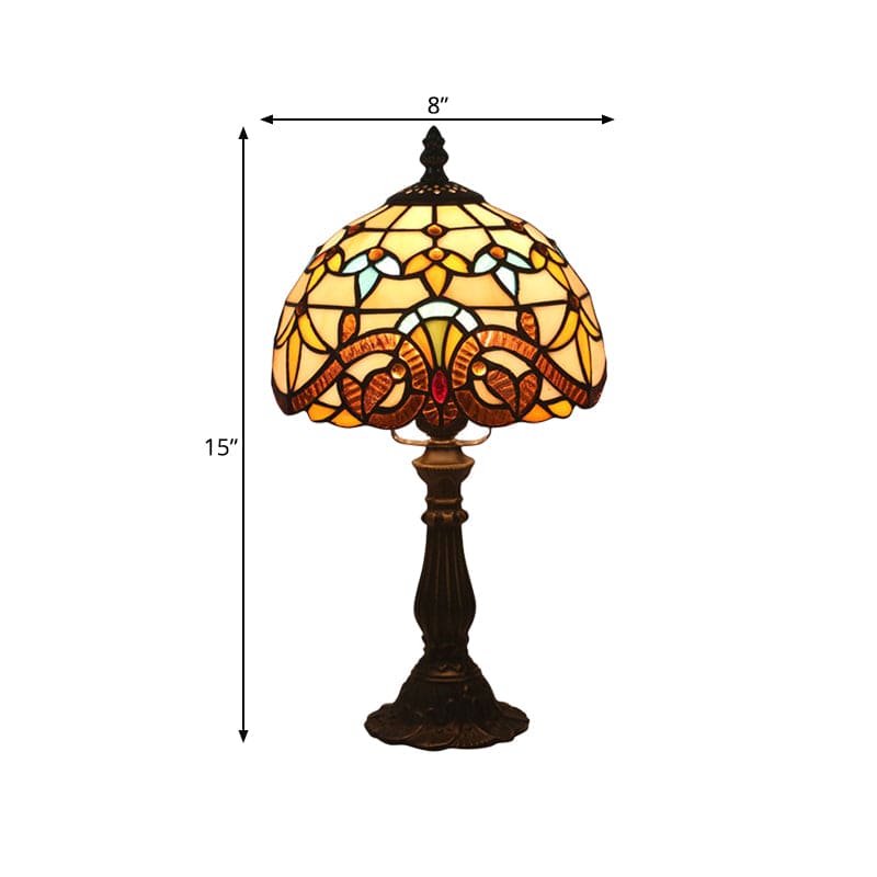 Tiffany Glass Table Lamp - Classic Lead Lines