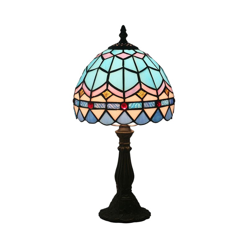 Tiffany Glass Table Lamp - Classic Lead Lines