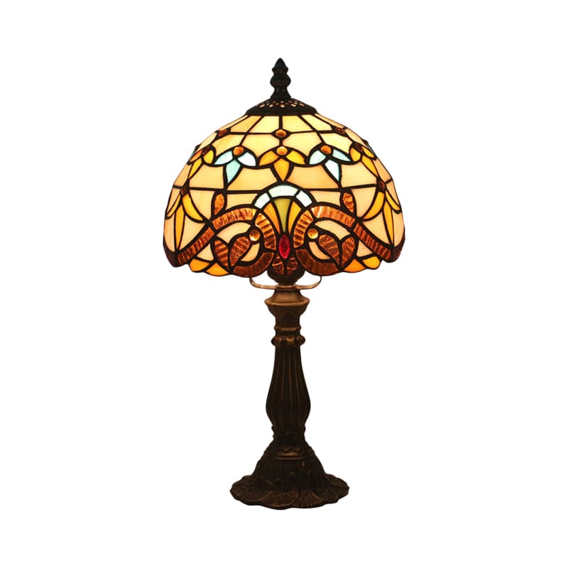 Tiffany Glass Table Lamp - Classic Lead Lines