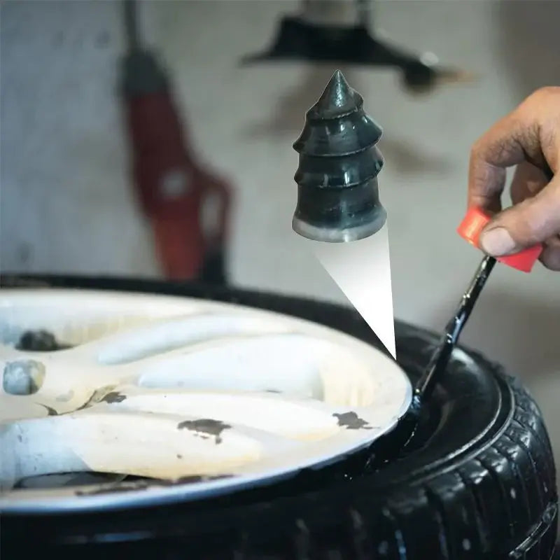 Professional Puncture Repair Kit | Tyre Inflation Set | Holiday Kit for Any Vehicle | Suitable for Large & Small Tyres | Easy to Use | Rubber Repair Nails with Vacuum Seal