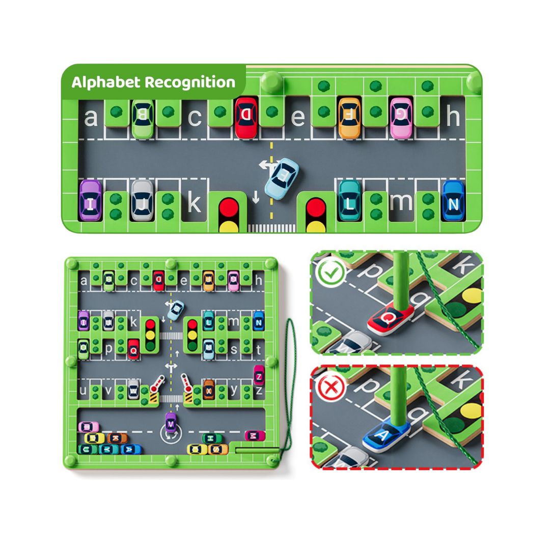 Toddler Parking Maze - Learn and Play with Letters