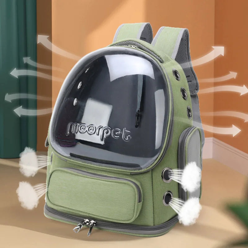 Pet Transport Backpack - Transparent and Breathable