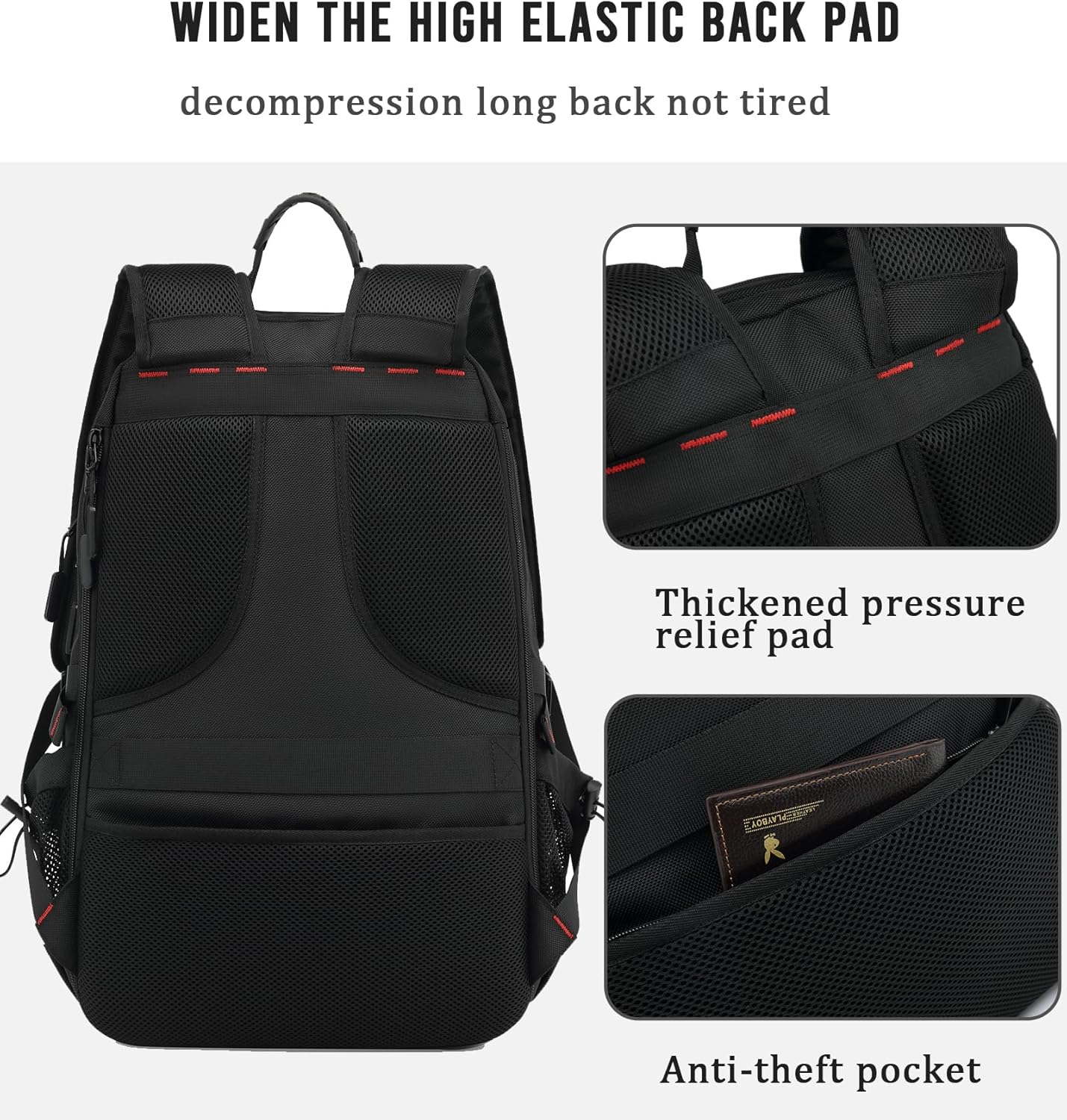 60L Waterproof Travel Laptop Backpack with USB and Shoe Compartment