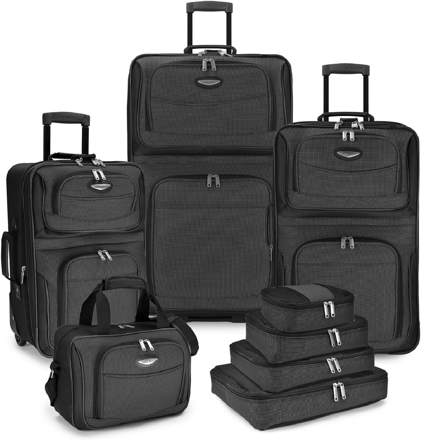 8-Piece Softshell Luggage Set with Packing Cubes and TSA Lock – TravelMax