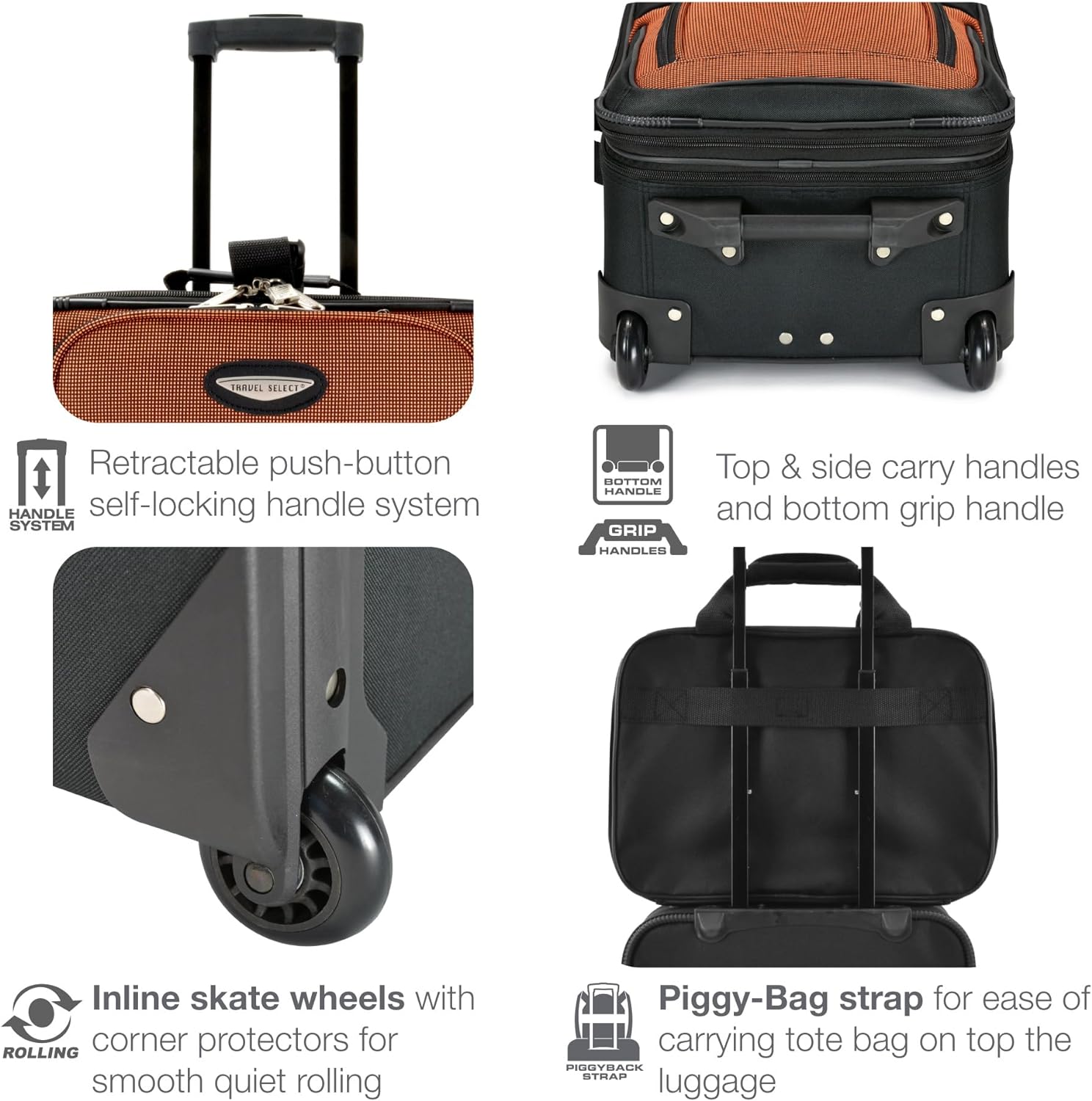 8-Piece Softshell Luggage Set with Packing Cubes and TSA Lock – TravelMax