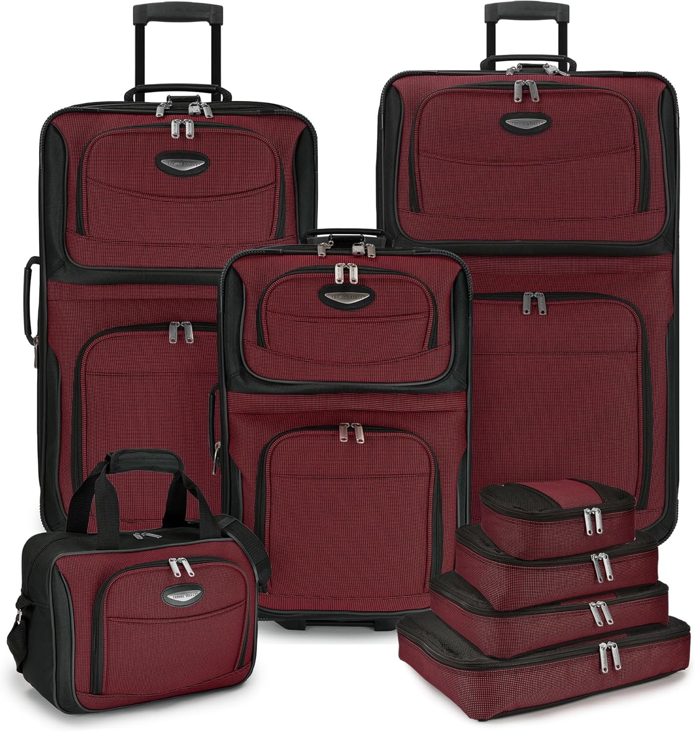8-Piece Softshell Luggage Set with Packing Cubes and TSA Lock – TravelMax