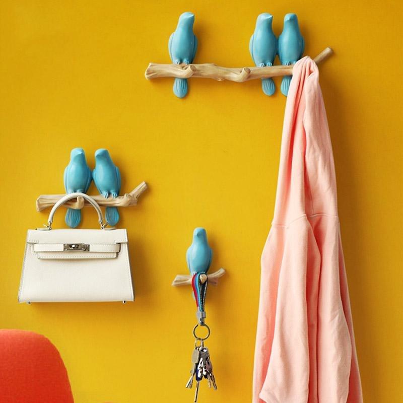 Beautiful Birds Coat Rack Wall Hook for Playful Decoration