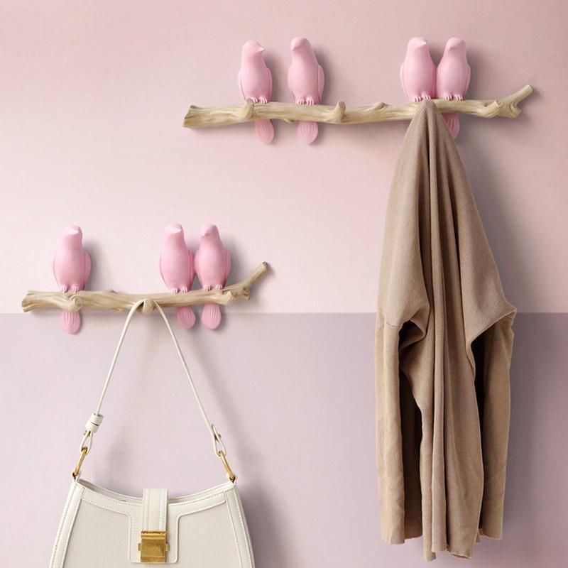 Beautiful Birds Coat Rack Wall Hook for Playful Decoration