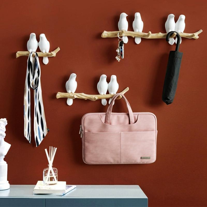Beautiful Birds Coat Rack Wall Hook for Playful Decoration