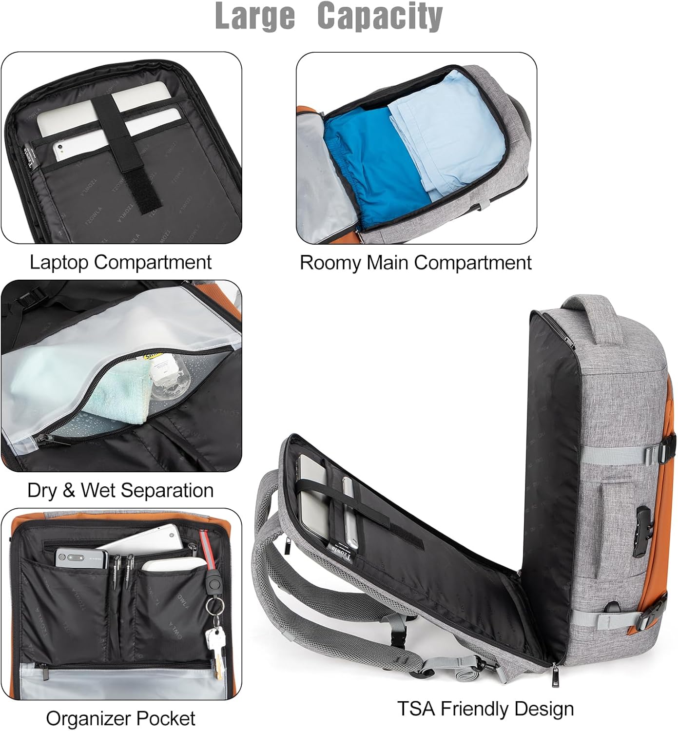 40L Waterproof Travel Laptop Backpack with USB Port & Anti-Theft Protection – AeroPack