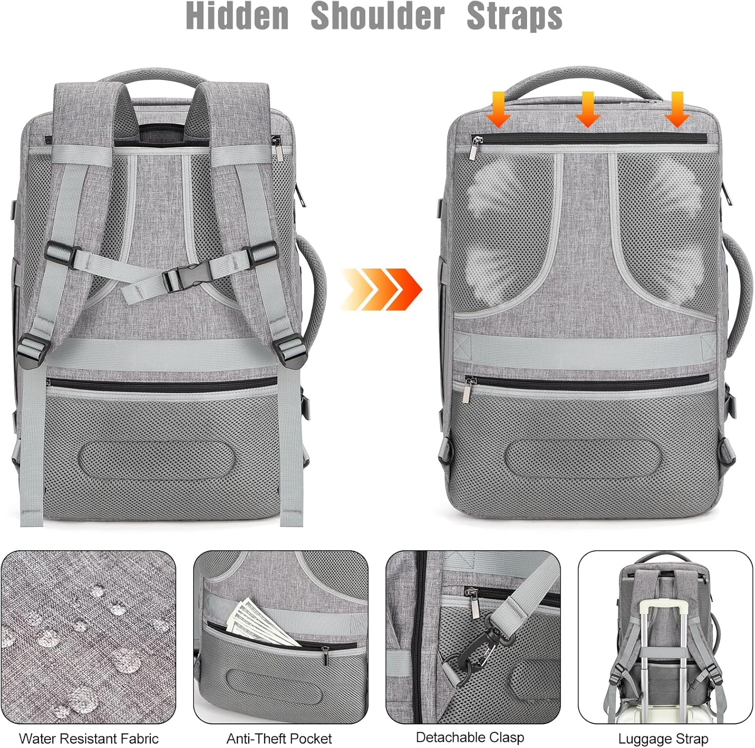 40L Waterproof Travel Laptop Backpack with USB Port & Anti-Theft Protection – AeroPack