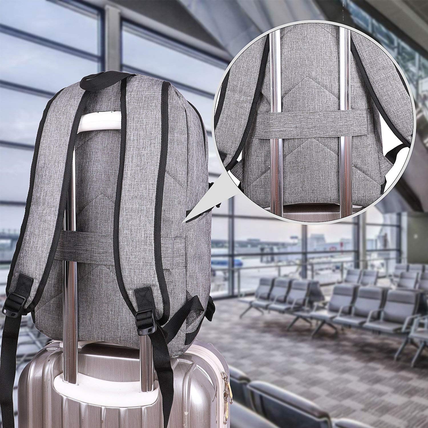 Extra Large Anti-Theft Laptop and Travel Backpack with USB Port – 30–50L