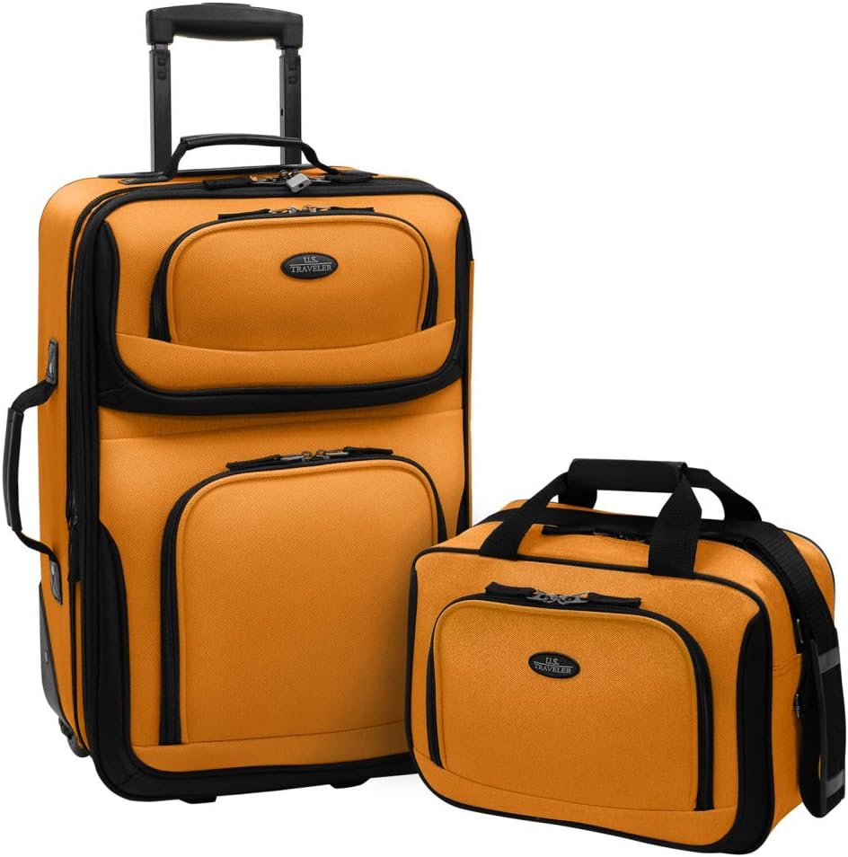 2-piece soft luggage set with expandable design and skate wheels