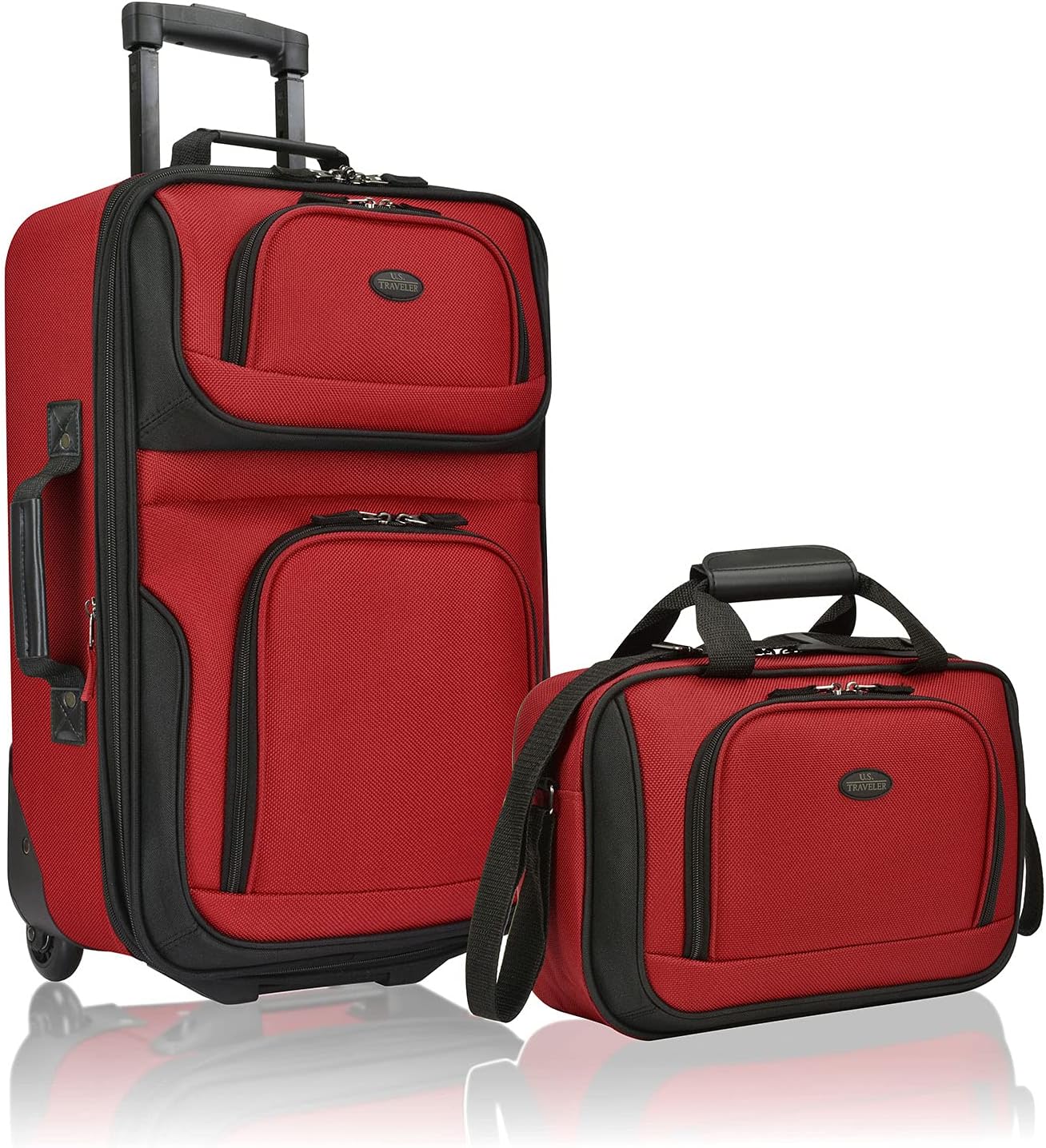 2-piece soft luggage set with expandable design and skate wheels