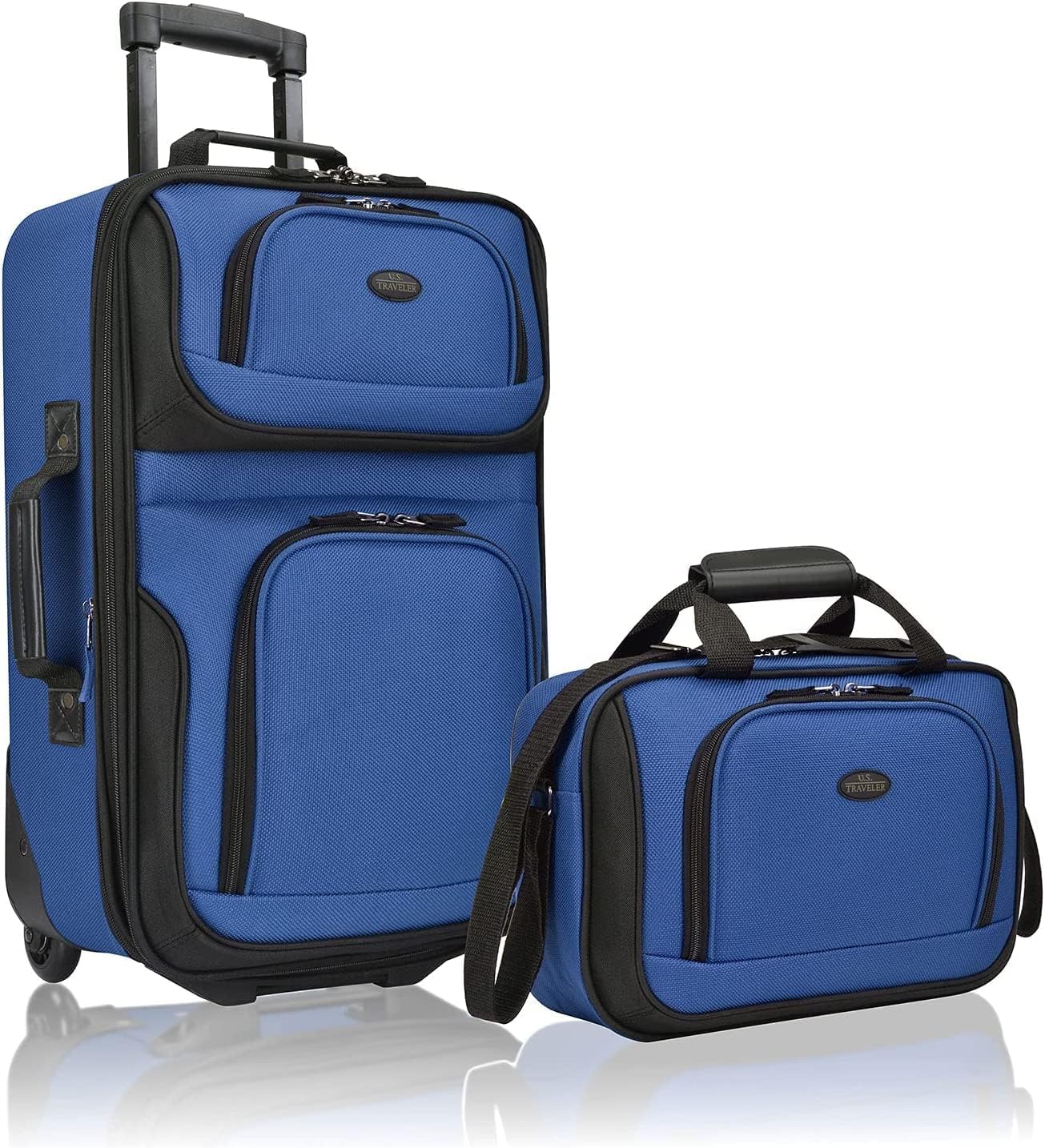 2-piece soft luggage set with expandable design and skate wheels