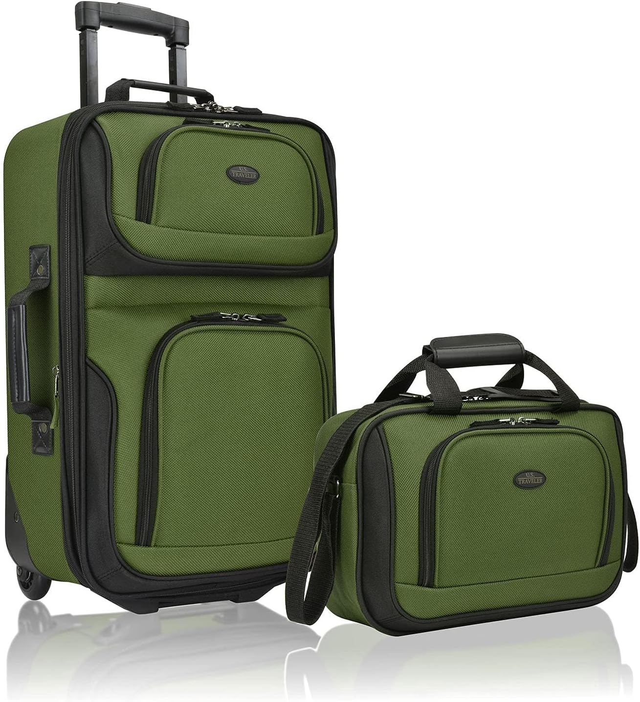 2-piece soft luggage set with expandable design and skate wheels