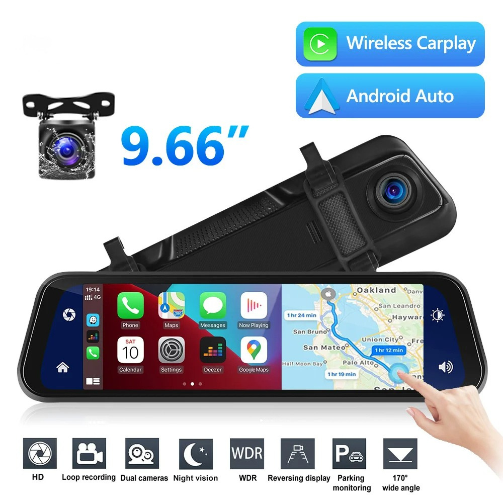 Ultra HD Mirror Dashcam - Wireless CarPlay & Android Auto