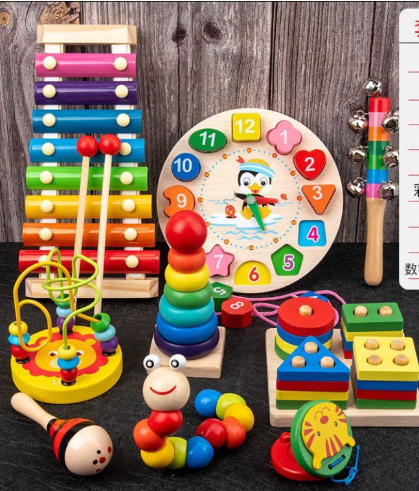 Colourful Wooden Toy Set - Educational Toys for Children