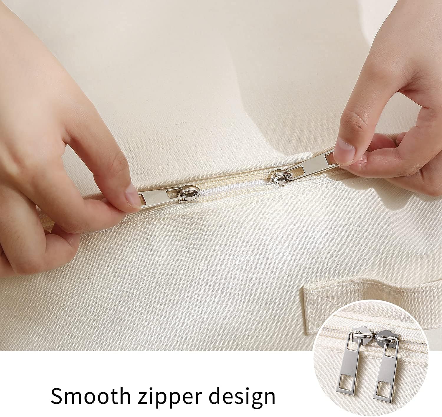 Canvas Clothes Storage Organiser – Double Zip Bag with Handles and Viewing Window