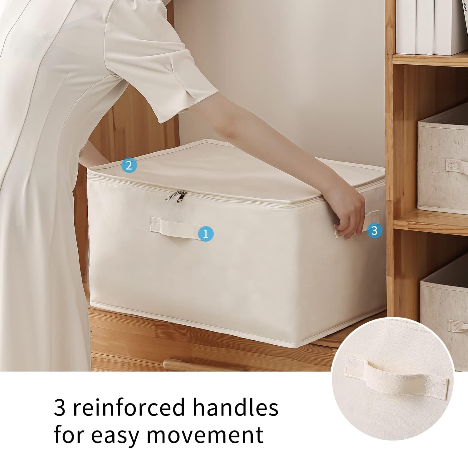 Canvas Clothes Storage Organiser – Double Zip Bag with Handles and Viewing Window