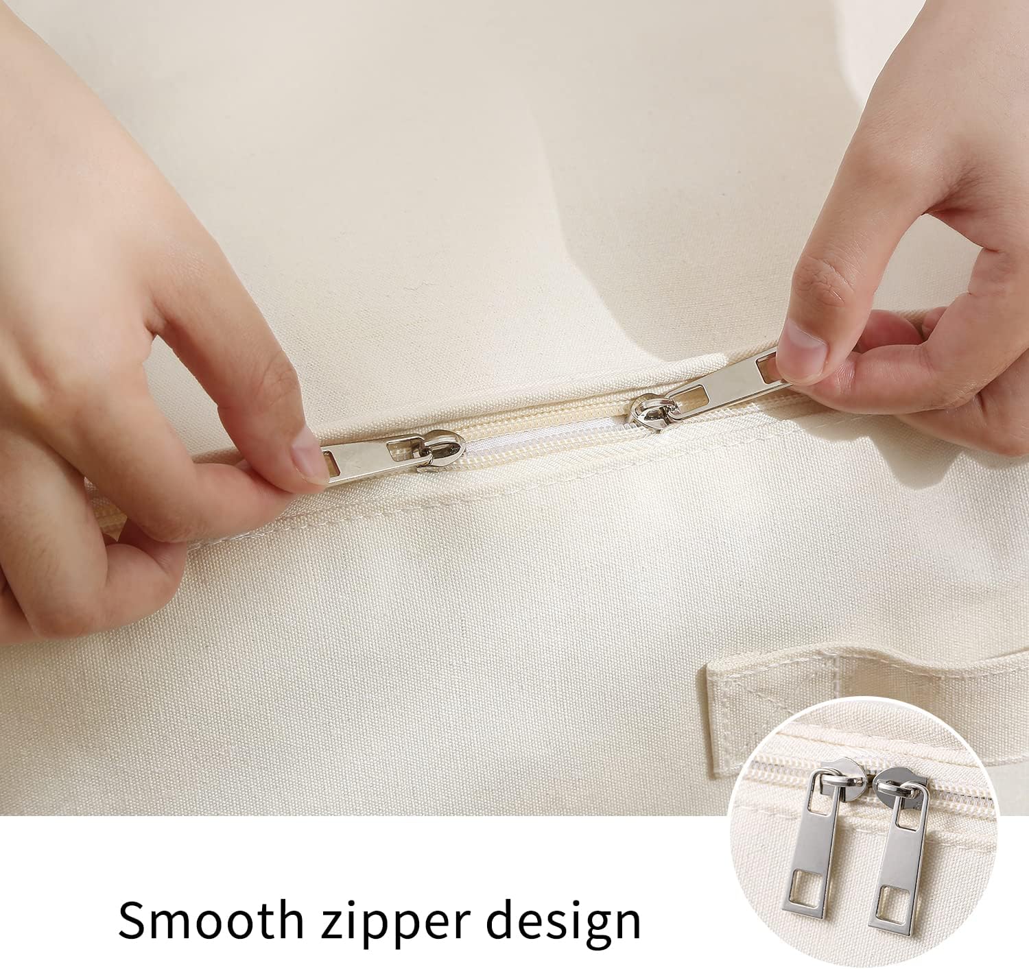 Canvas Clothes Storage Organiser – Double Zip Bag with Handles and Viewing Window