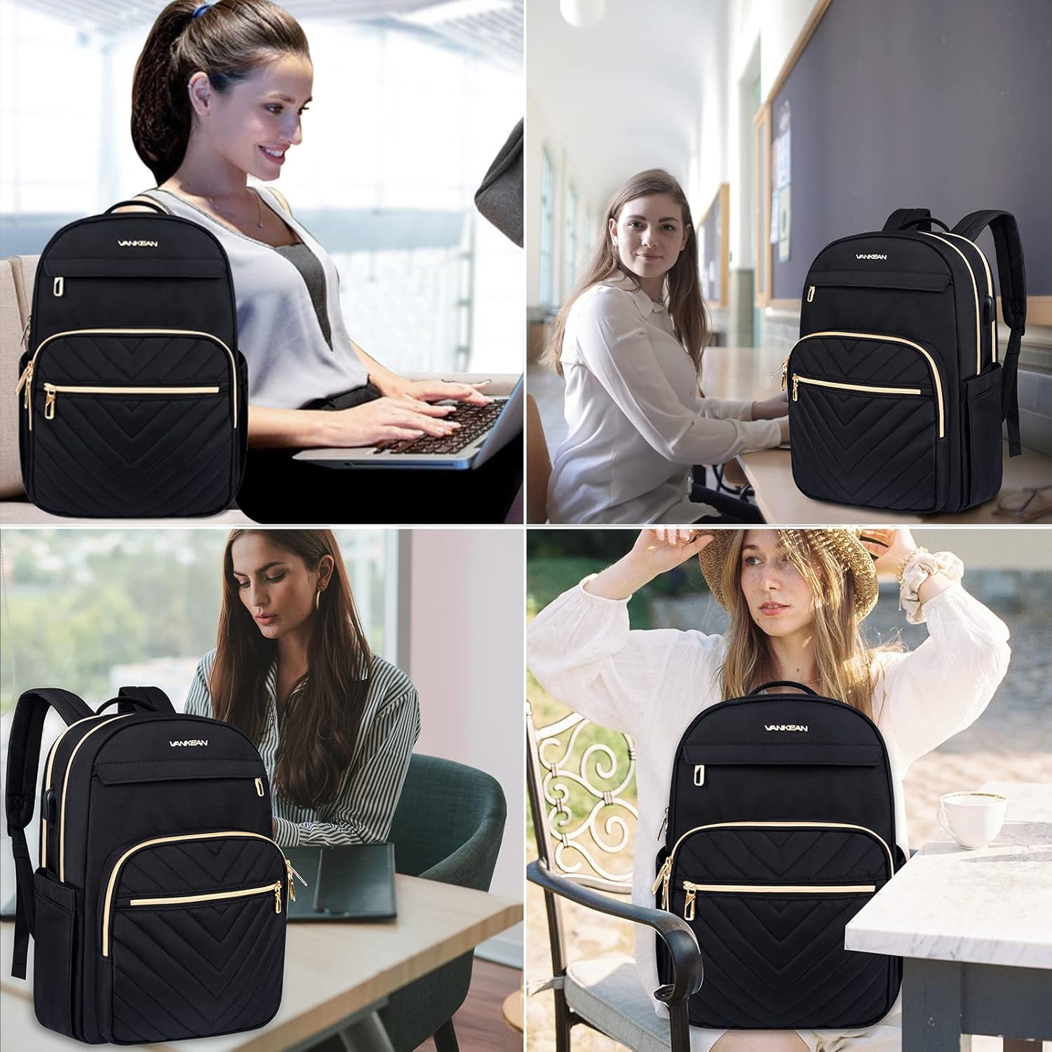 Lightweight Waterproof Laptop Backpack with USB Port – Compatible with 15.6"