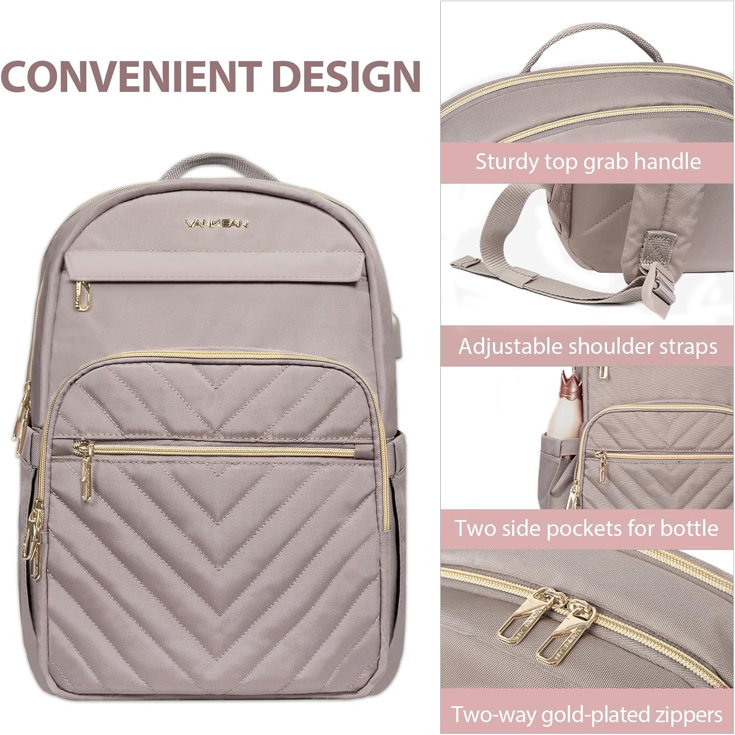 Lightweight Waterproof Laptop Backpack with USB Port – Compatible with 15.6"