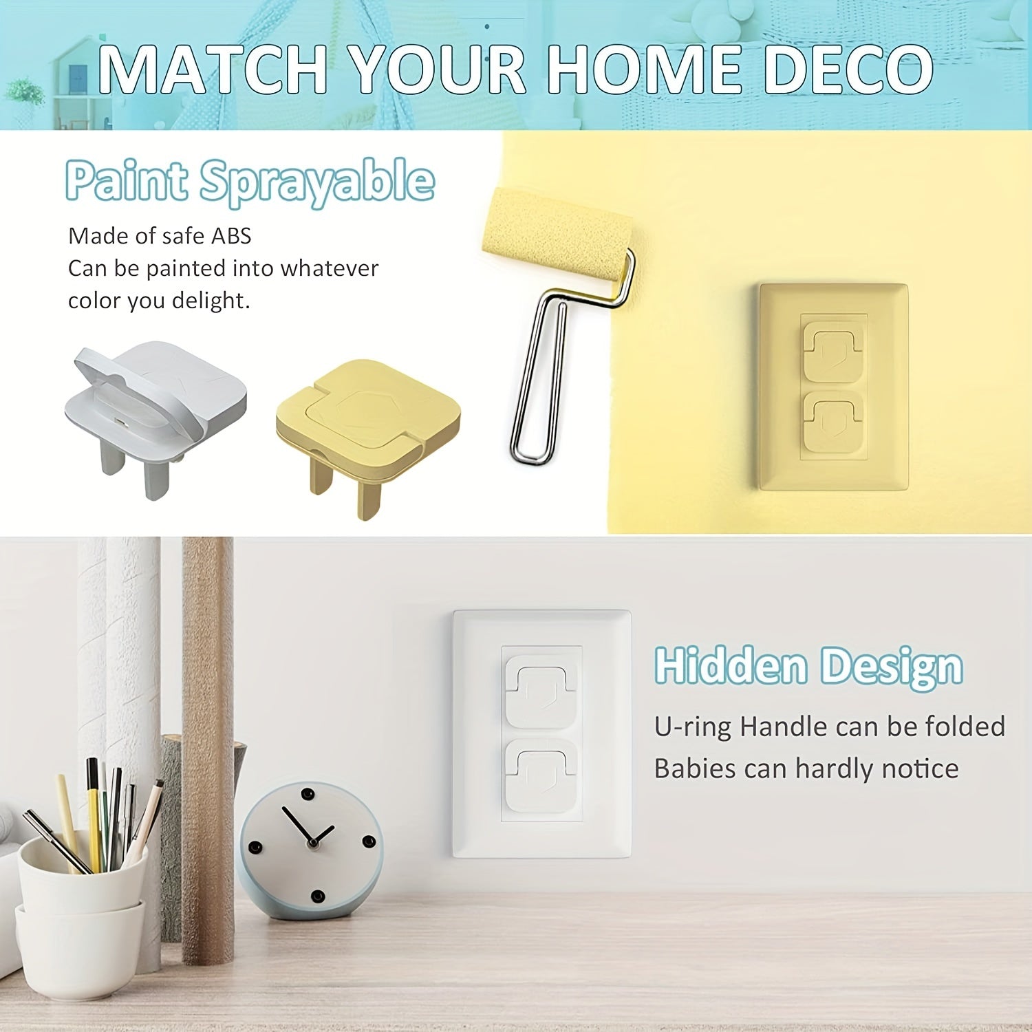 Child Safety Socket Protectors - Concealed Handle | 12 Pieces