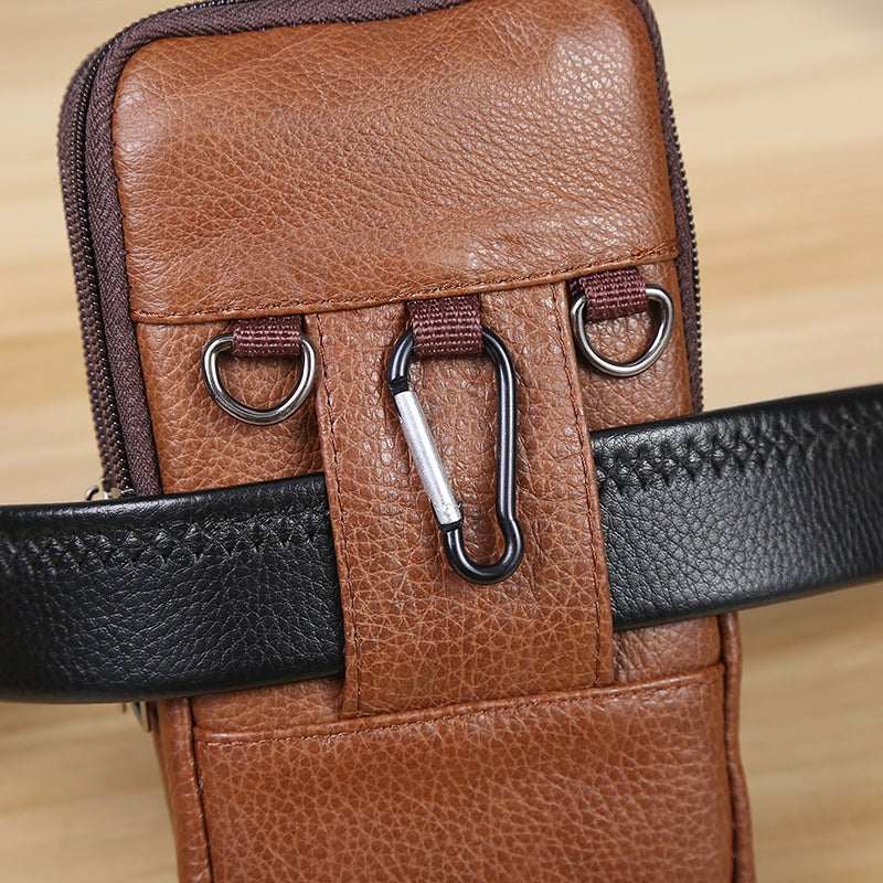 Vintage Men's Crossbody Waist Bag - Leather