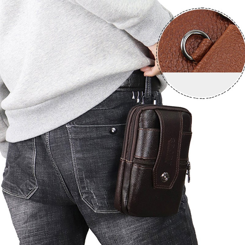 Vintage Men's Crossbody Waist Bag - Leather