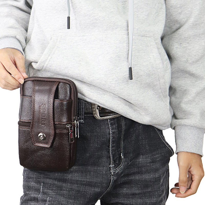 Vintage Men's Crossbody Waist Bag - Leather