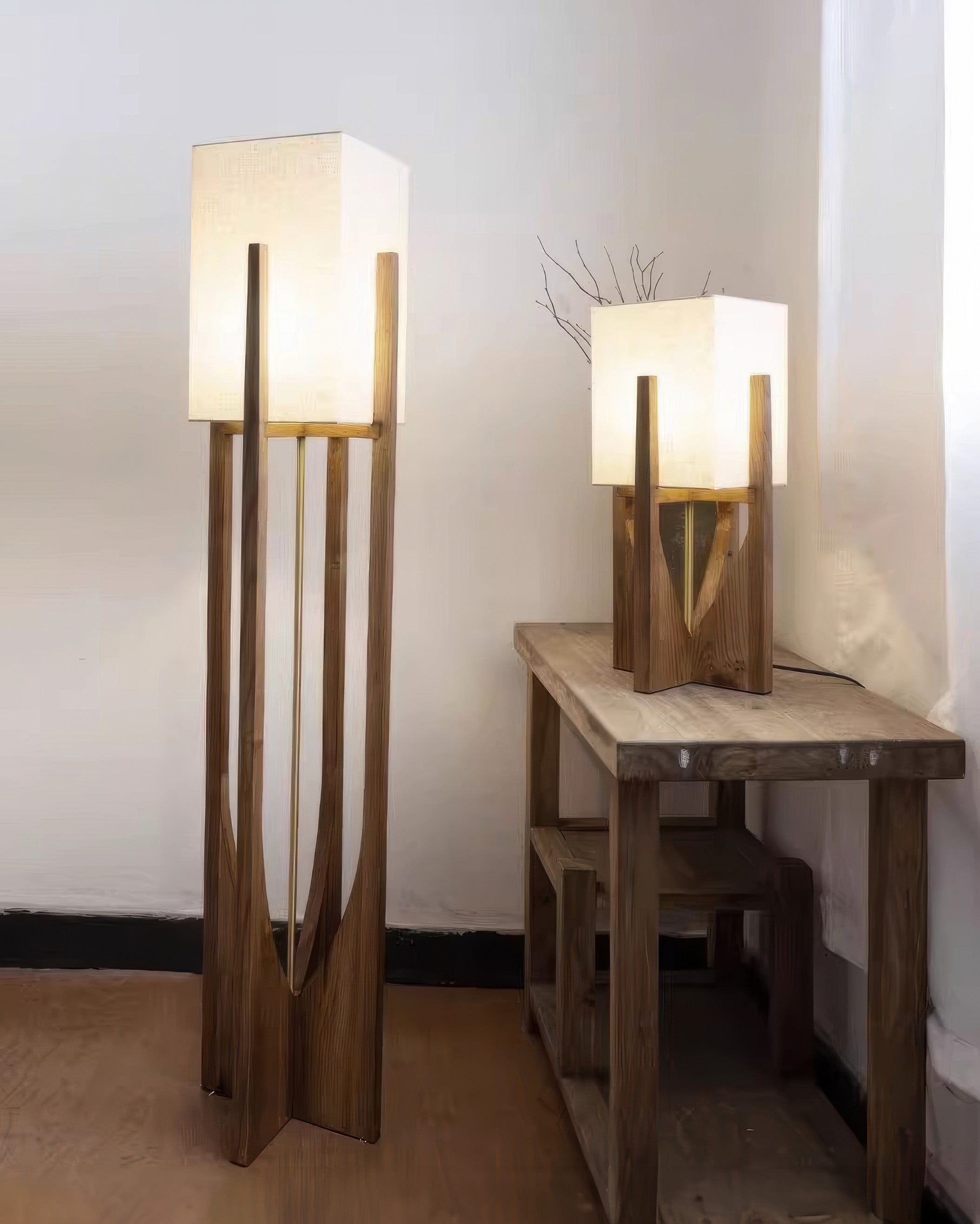Walnut Wood Floor Lamp | Minimalist & Atmospheric