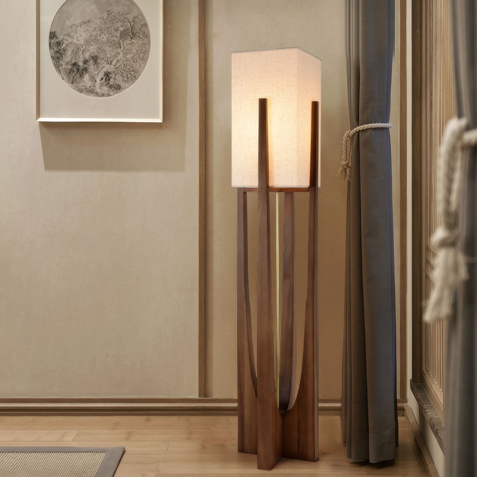 Walnut Wood Floor Lamp | Minimalist & Atmospheric