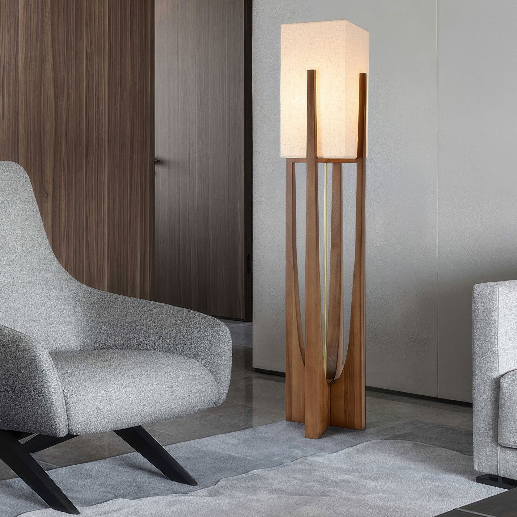 Walnut Wood Floor Lamp | Minimalist & Atmospheric