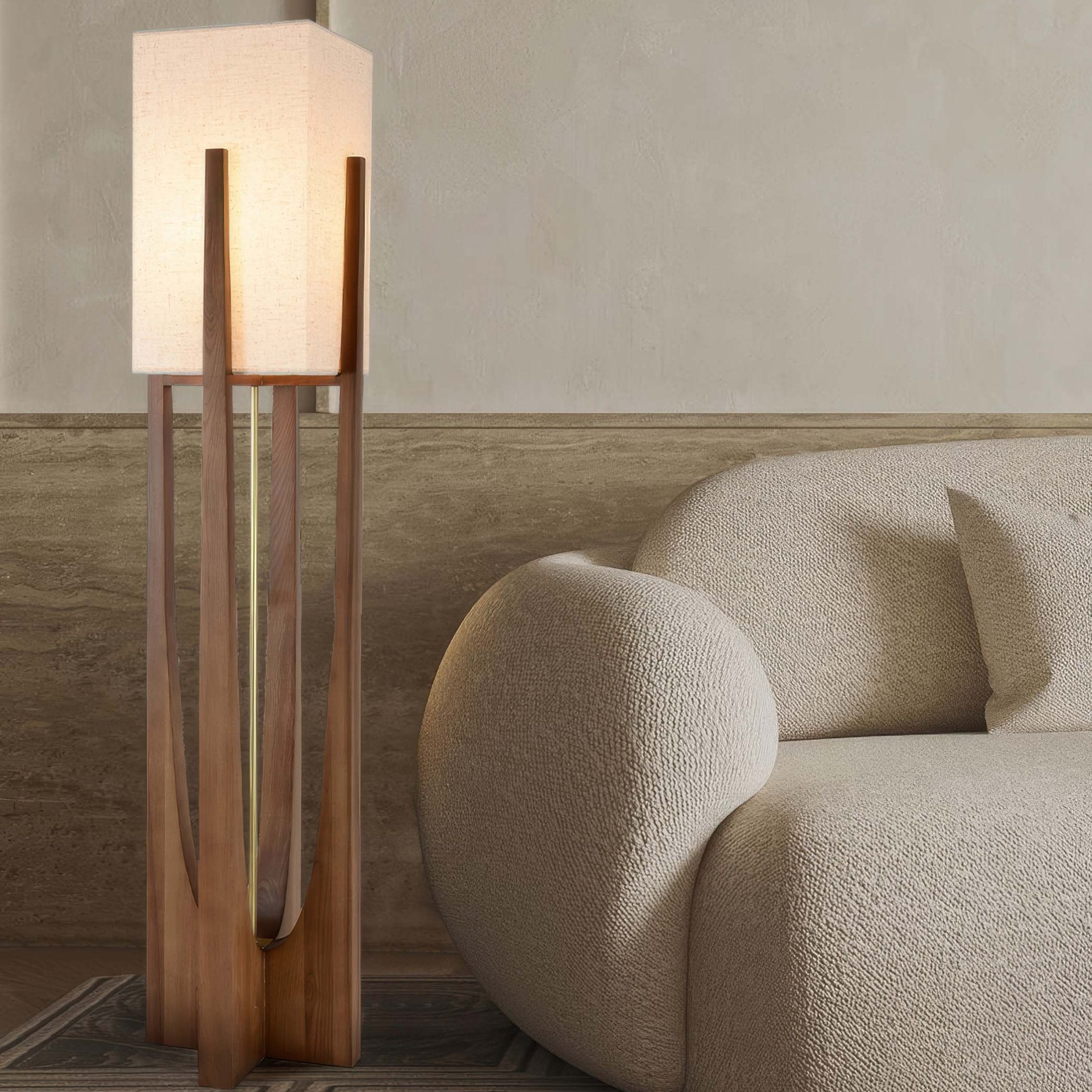 Walnut Wood Floor Lamp | Minimalist & Atmospheric