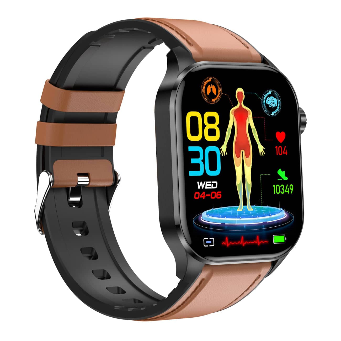 Smartwatch for Health & Fitness – ECG, Blood Pressure, Heart Rate Monitoring – Compatible with iOS & Android