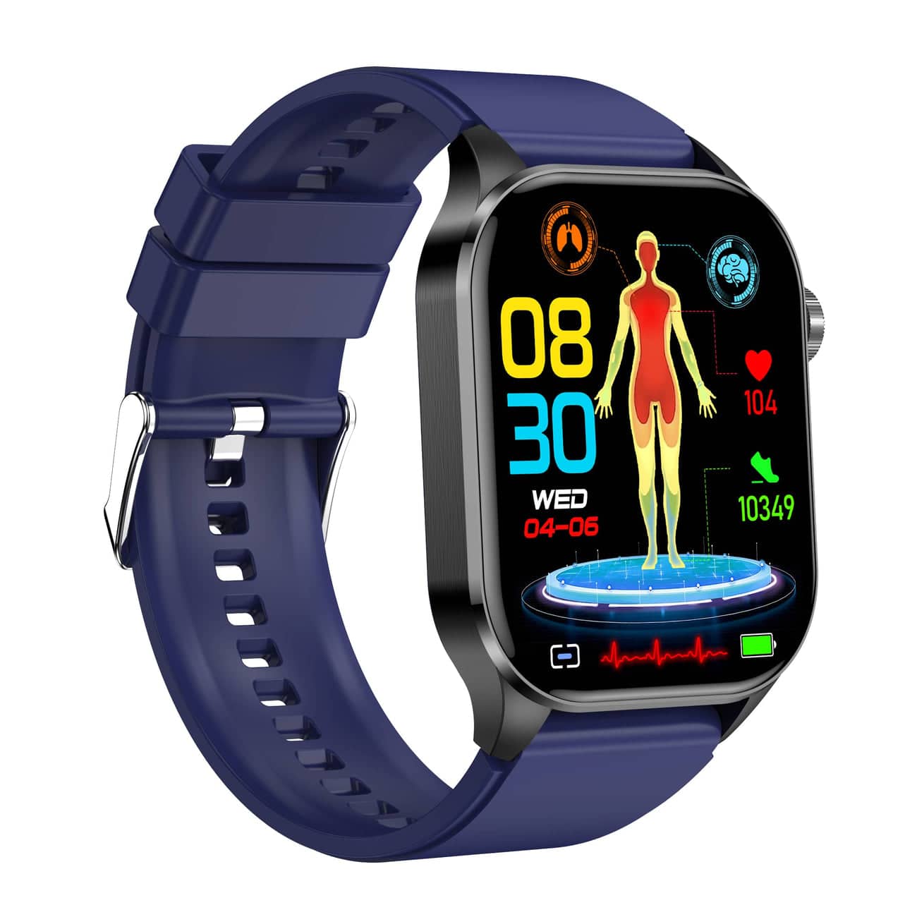 Smartwatch for Health & Fitness – ECG, Blood Pressure, Heart Rate Monitoring – Compatible with iOS & Android