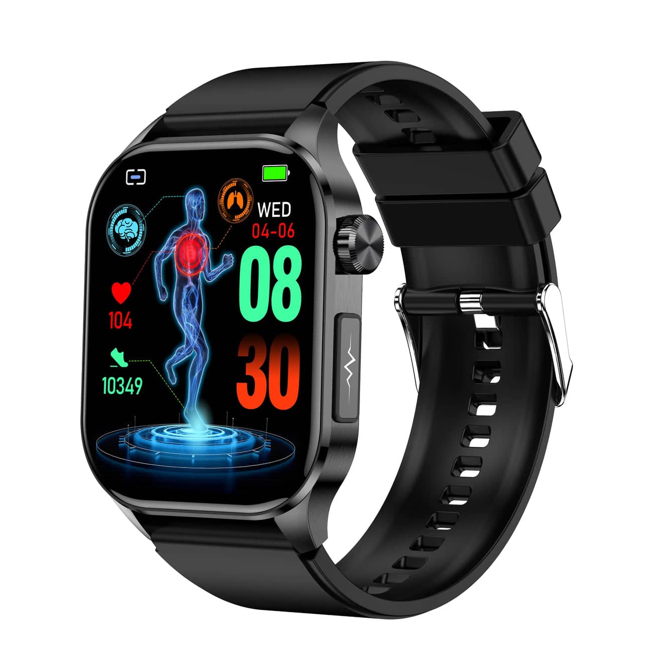 Smartwatch for Health & Fitness – ECG, Blood Pressure, Heart Rate Monitoring – Compatible with iOS & Android