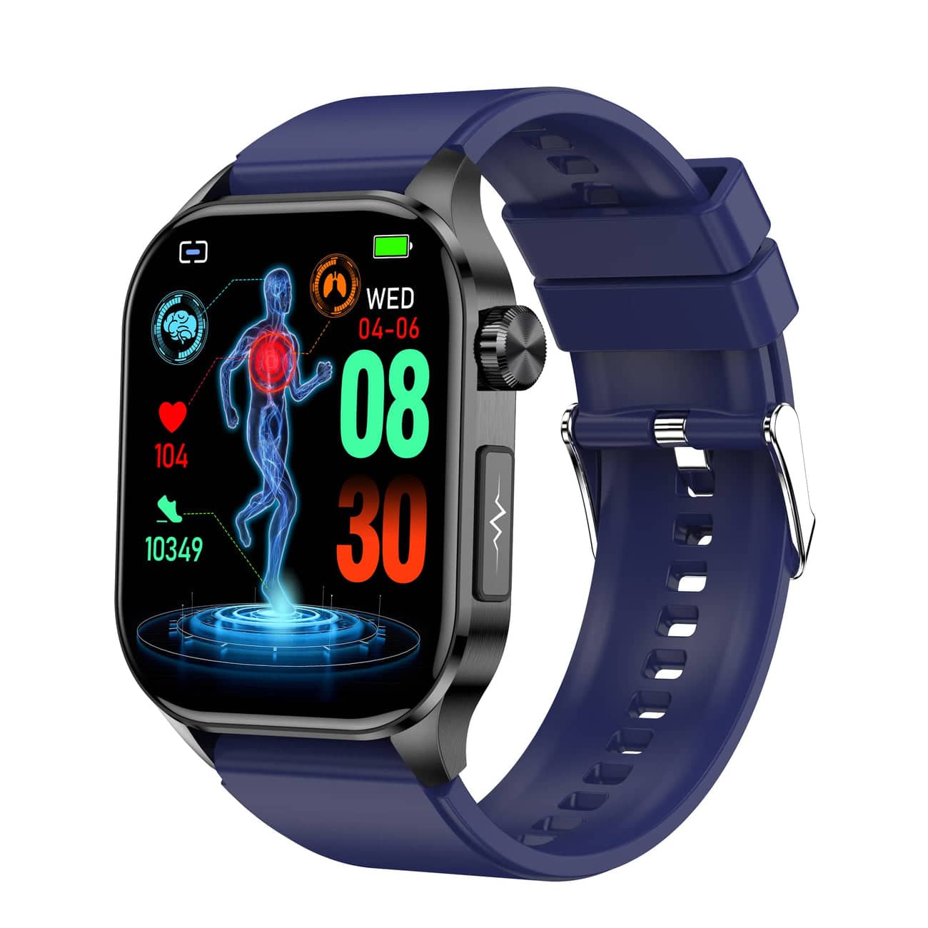 Smartwatch for Health & Fitness – ECG, Blood Pressure, Heart Rate Monitoring – Compatible with iOS & Android