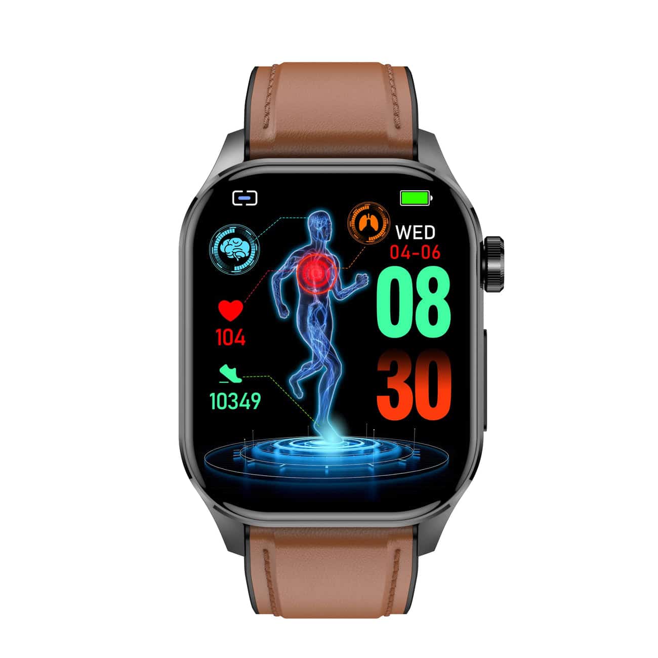 Smartwatch for Health & Fitness – ECG, Blood Pressure, Heart Rate Monitoring – Compatible with iOS & Android