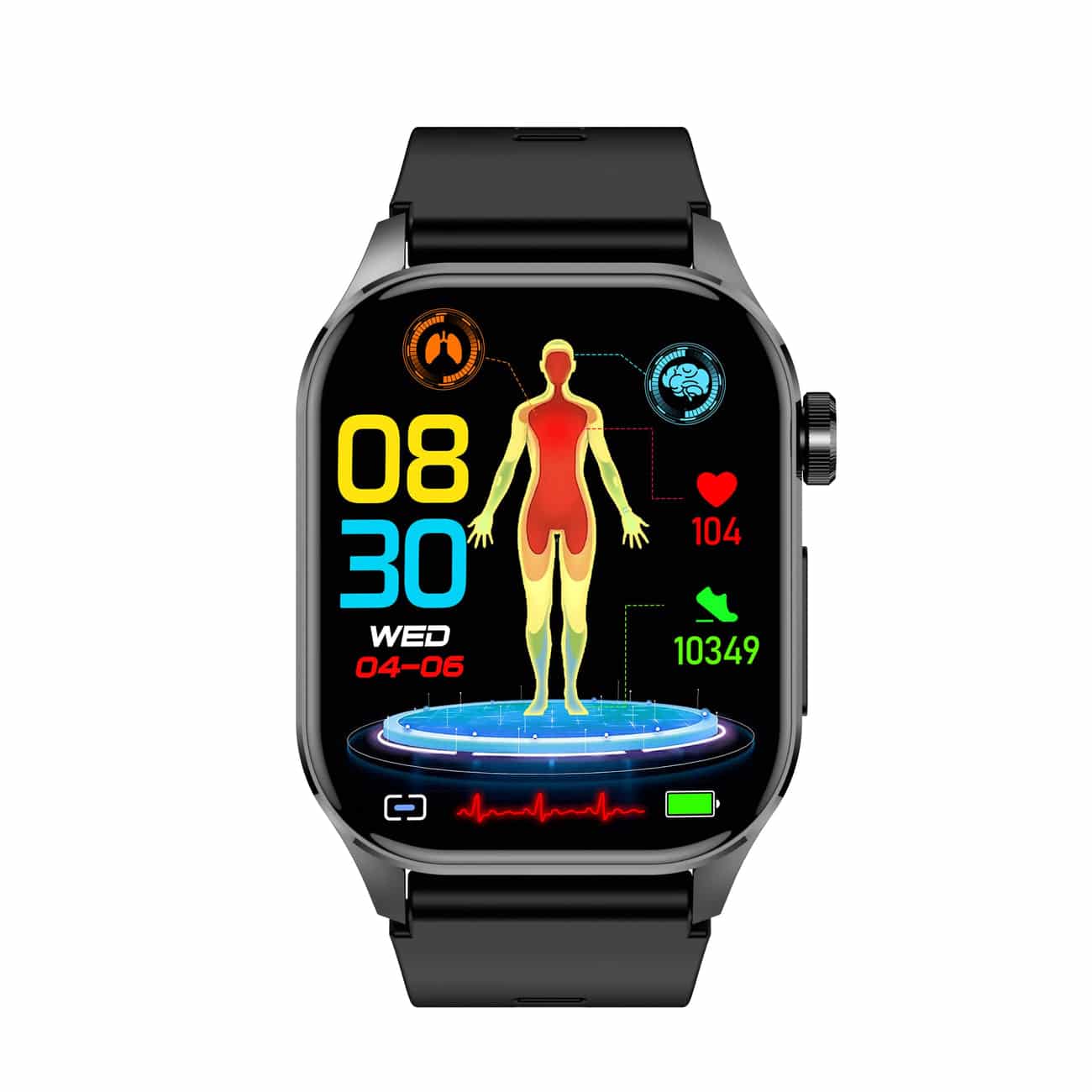 Smartwatch for Health & Fitness – ECG, Blood Pressure, Heart Rate Monitoring – Compatible with iOS & Android