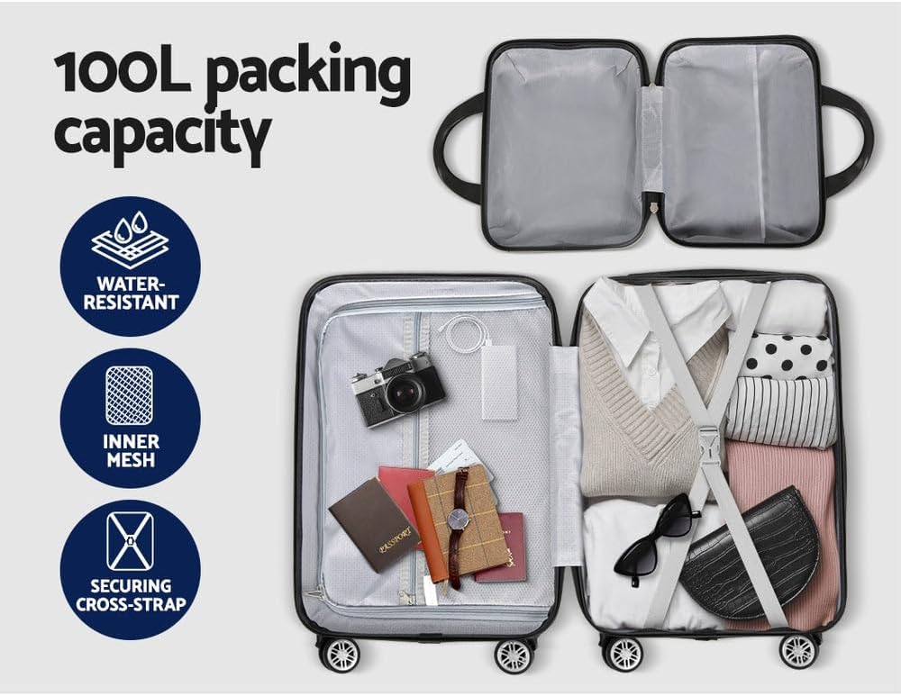 Compact 2-Piece Cabin Luggage Set with Spinner Wheels & TSA Lock – FlexLite