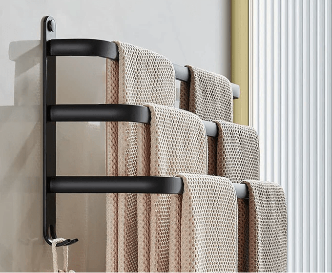 Bathroom Storage Shelf - FlexRack Wall-Mounted Towel Holder