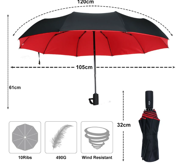 Windproof Storm Umbrella | Protection Against Rain and Wind
