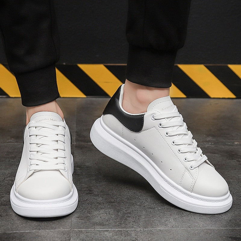 White Sneakers for Men | Comfortable Thick Sole | Timeless Design