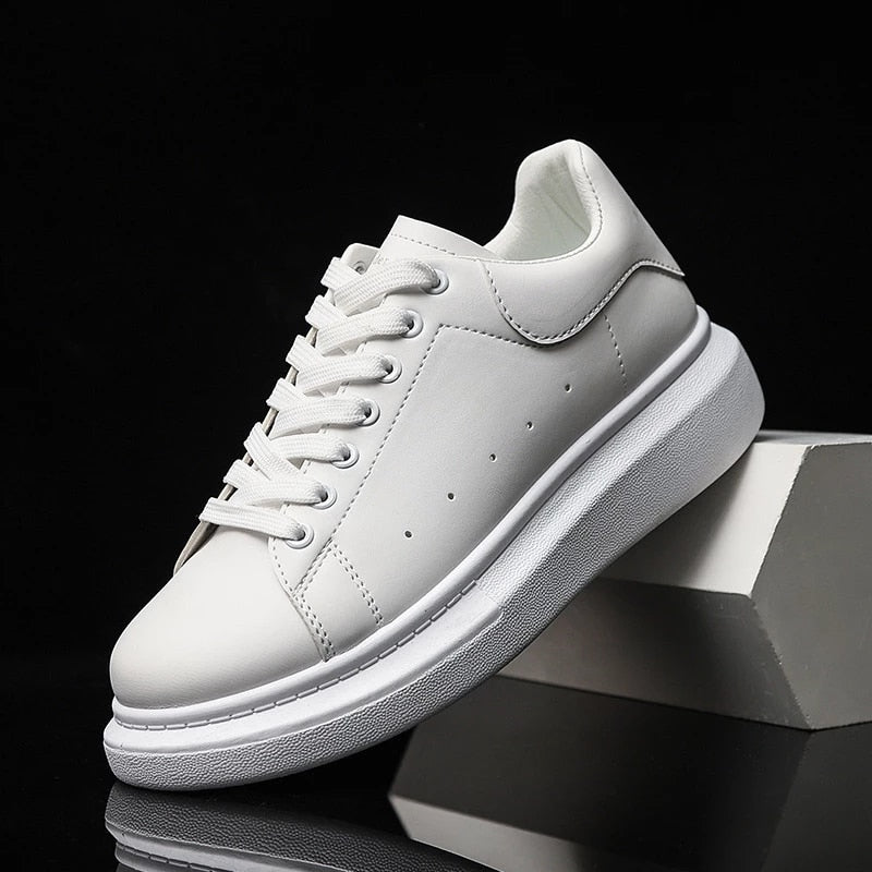 White Sneakers for Men | Comfortable Thick Sole | Timeless Design